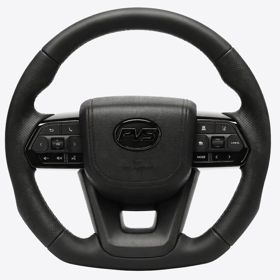 PVS steering wheel with a button pod on each side of the airbag